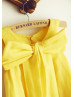 Yellow Cotton Knee Length Classic Flower Girl Dress